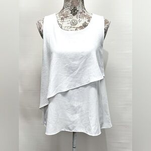 WEST KEI White layered sleeveless top size M